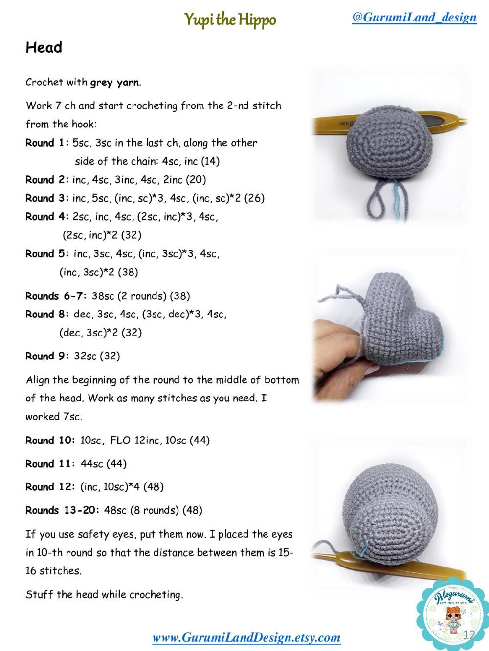 Yupi the Hippo Crochet pattern