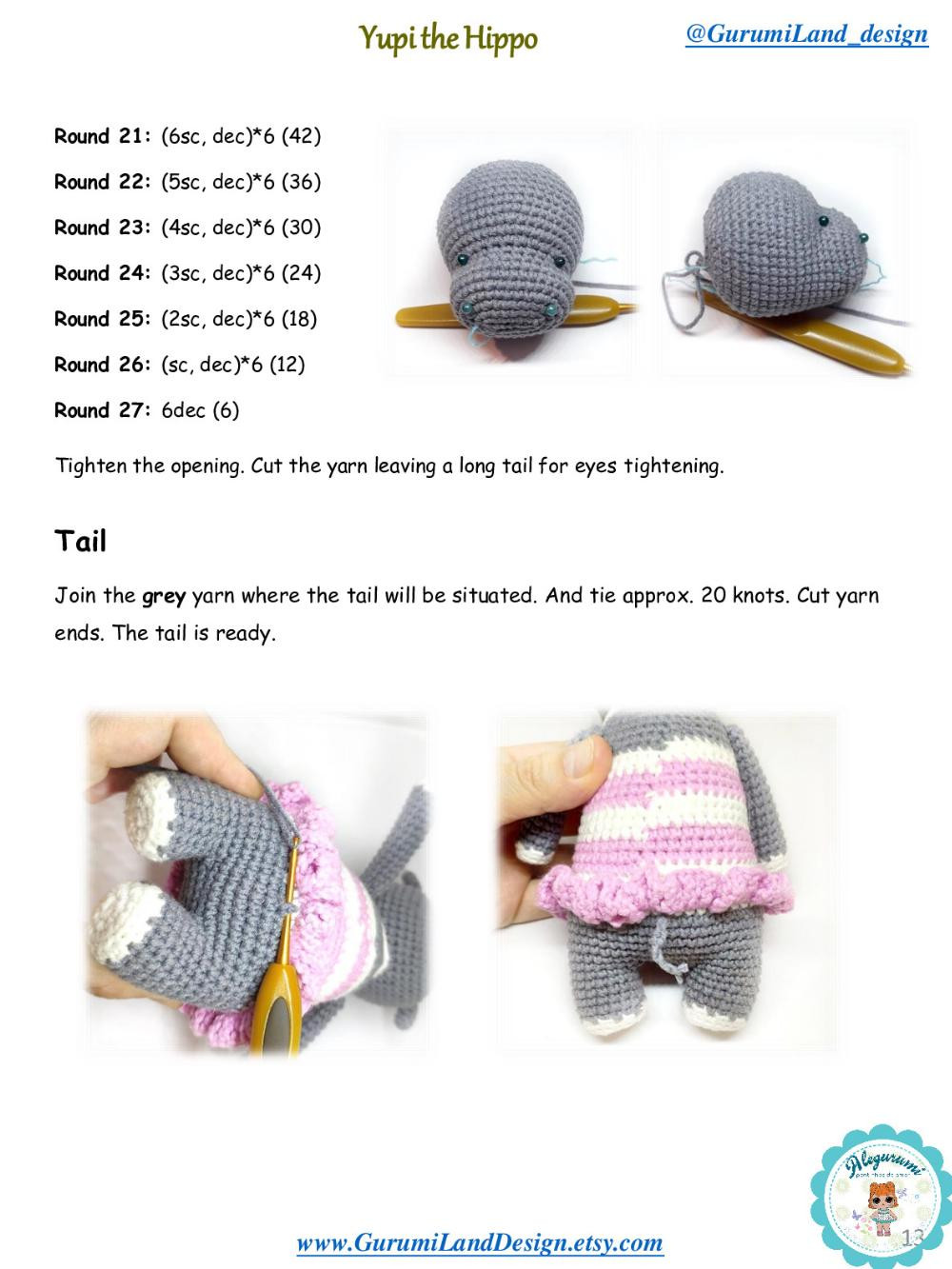 Yupi the Hippo Crochet pattern