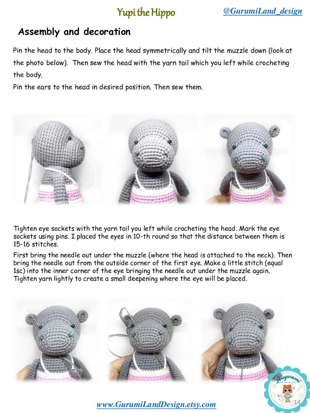 Yupi the Hippo Crochet pattern