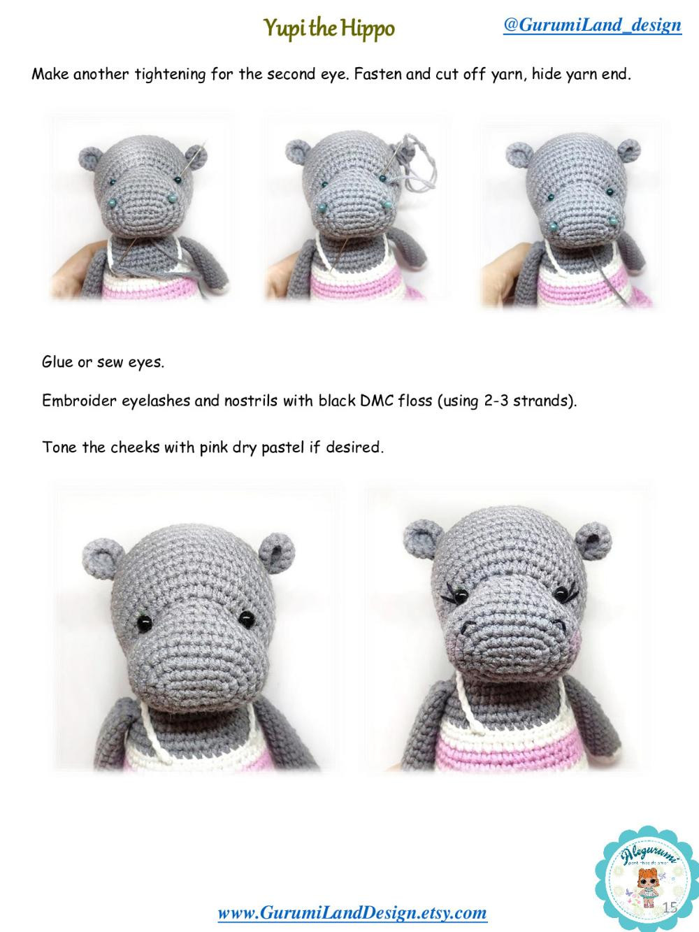 Yupi the Hippo Crochet pattern