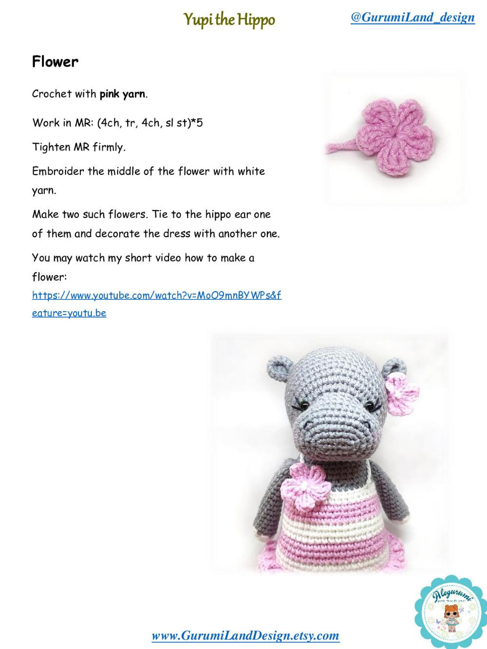 Yupi the Hippo Crochet pattern