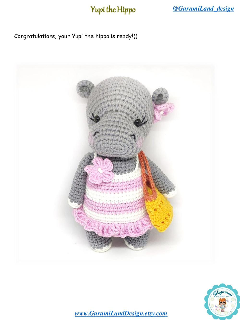 Yupi the Hippo Crochet pattern