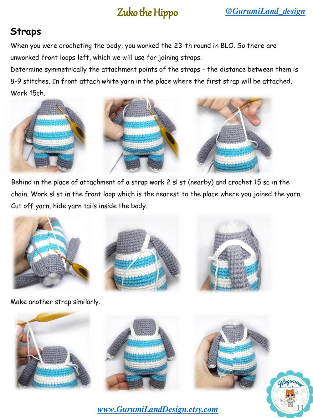 Zuko the Hippo Crochet pattern