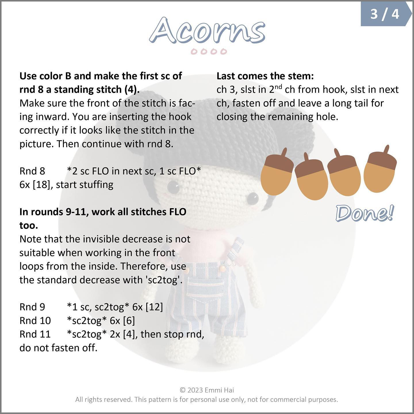acorns free crochet pattern