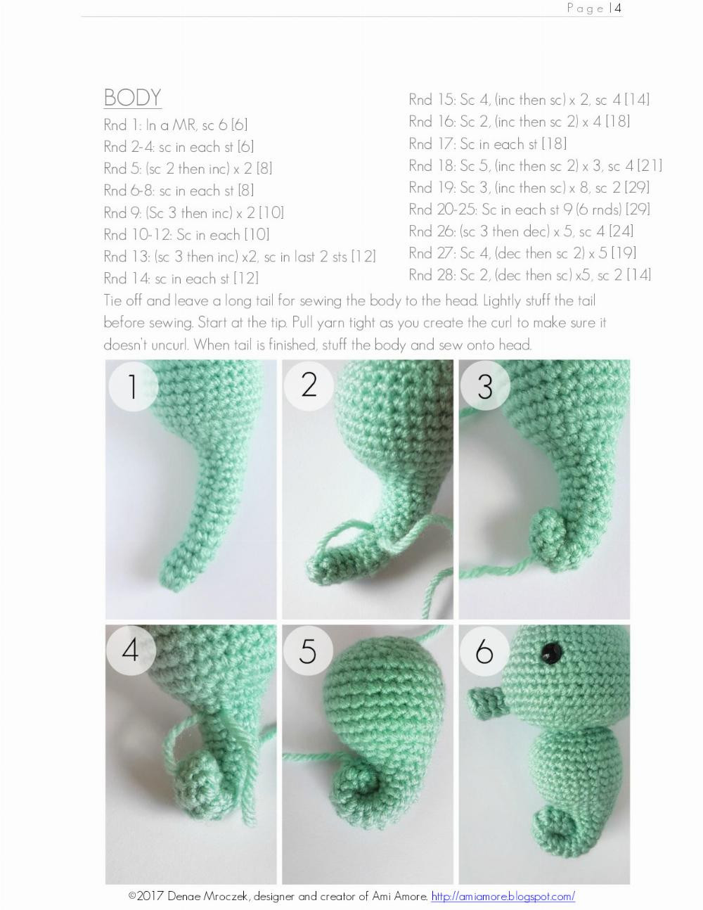 ami amore sweet seahorse amirugutmi crochet pattern