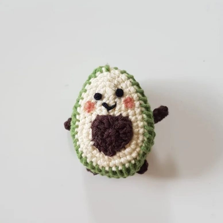 Avocado keychain crochet pattern