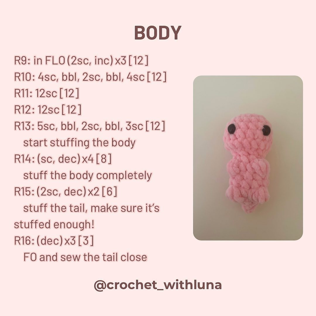 axolotl pattern crochet pattern