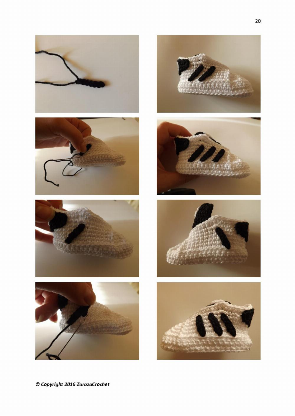 baby crochet adidas shoe