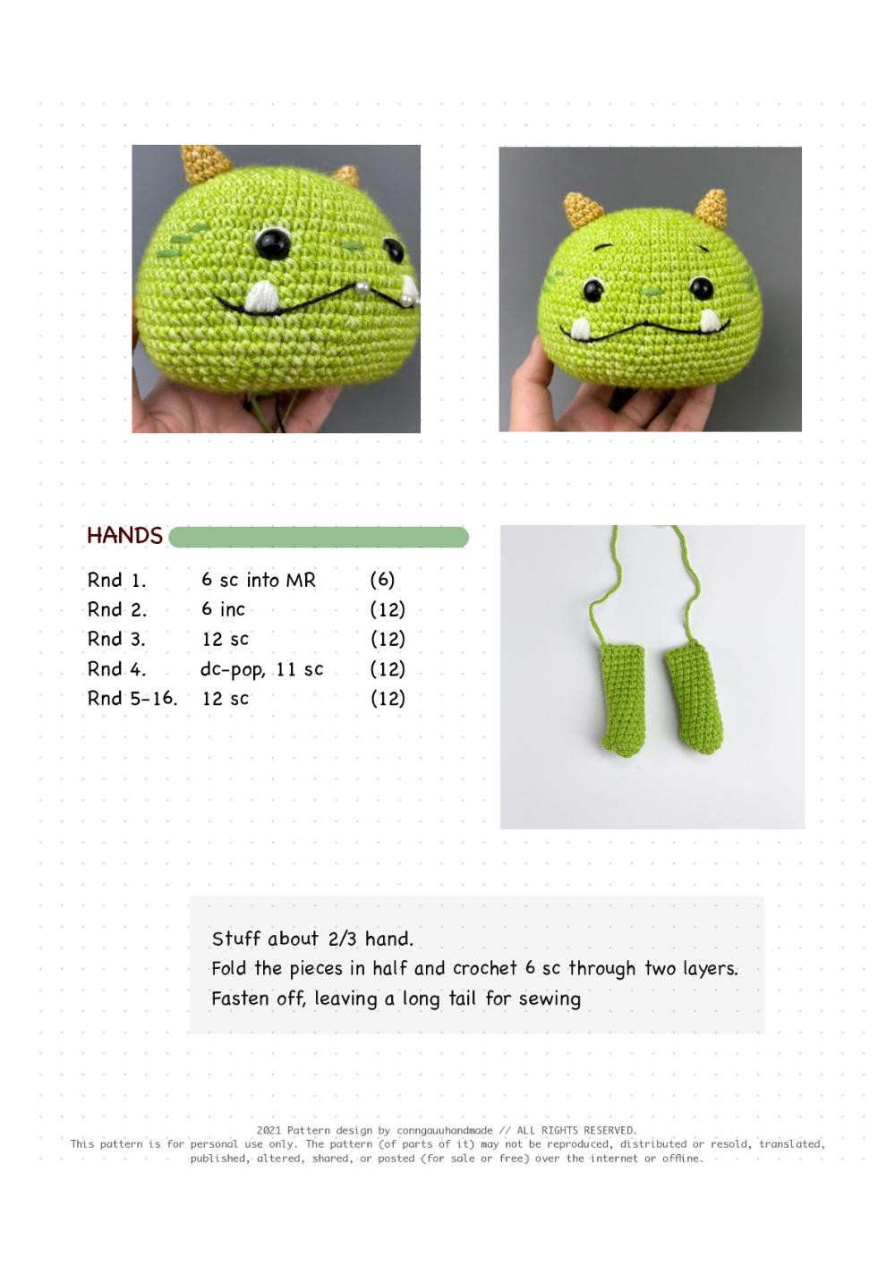baby monster - Crochet Pattern