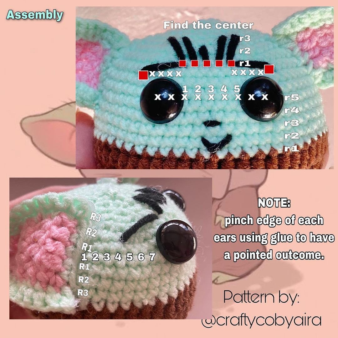 baby yoda crochet pattern with big ear