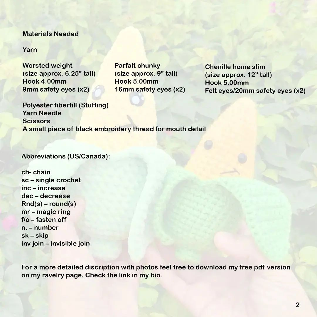 banana crochet pattern, mr. starchy free pattern