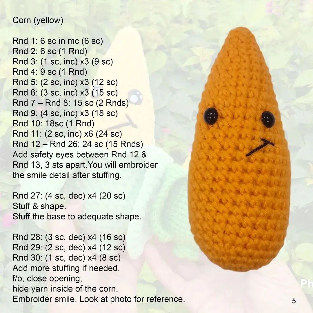 banana crochet pattern, mr. starchy free pattern