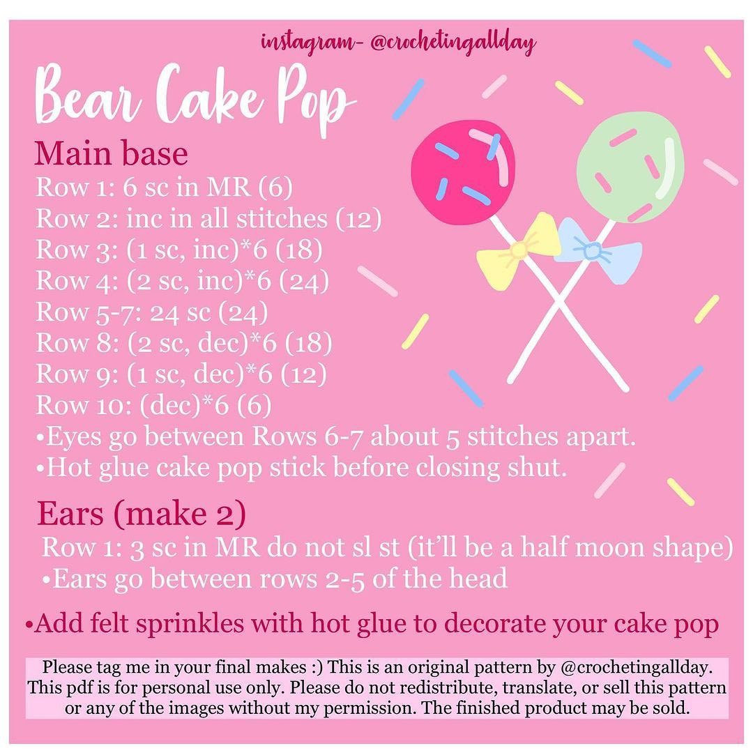 bear cake pop pattern