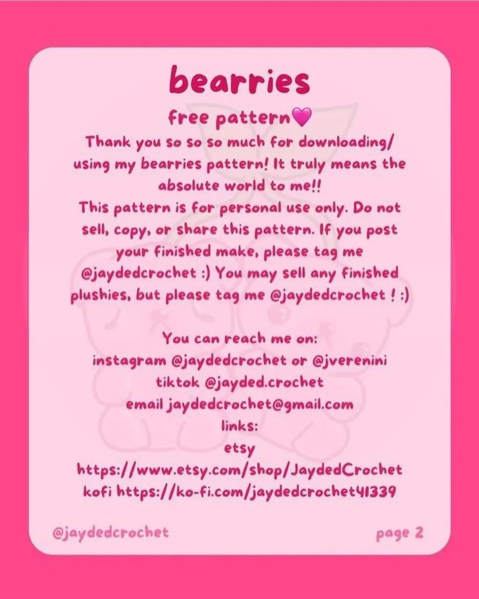 Bearries 🍒🐻 crochet pattern