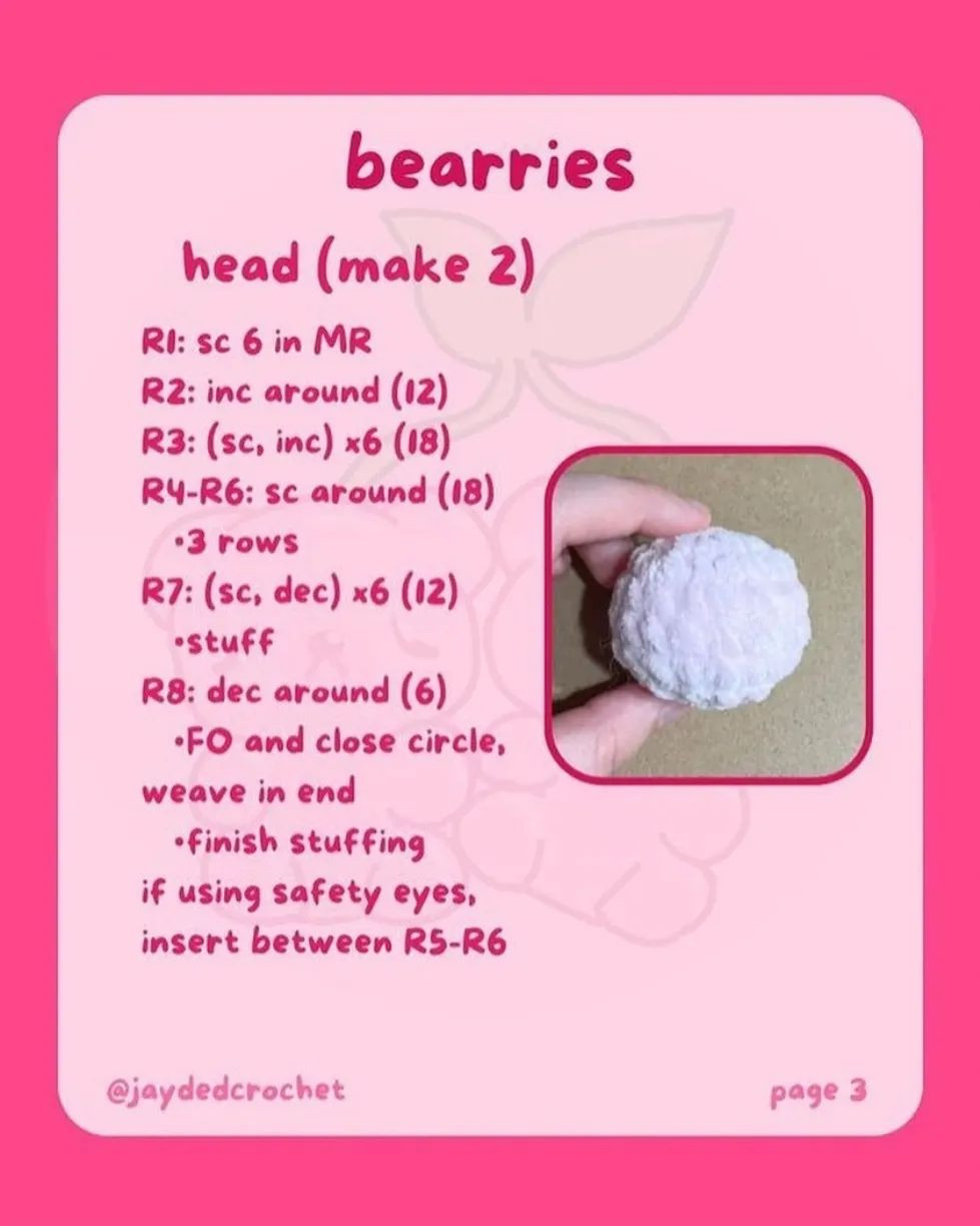 Bearries 🍒🐻 crochet pattern