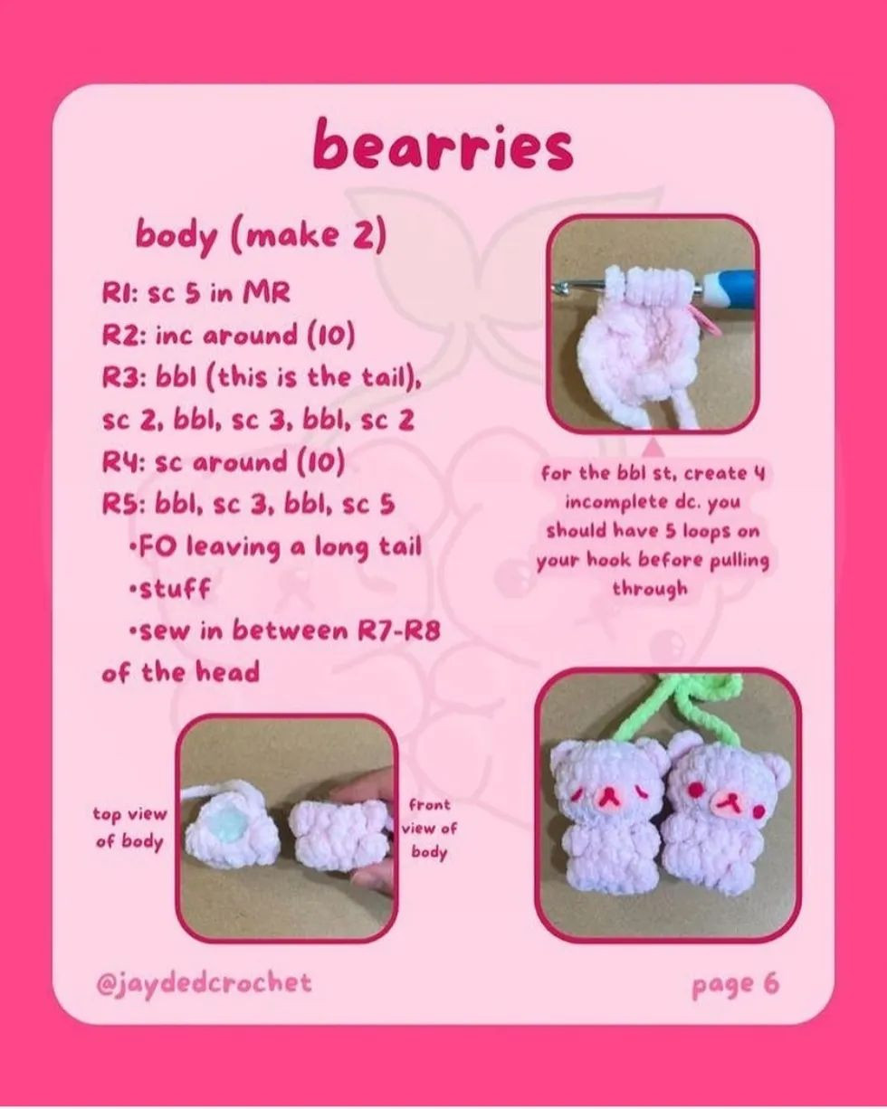 Bearries 🍒🐻 crochet pattern