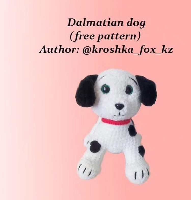 Black-eared Dalmatian dog crochet pattern