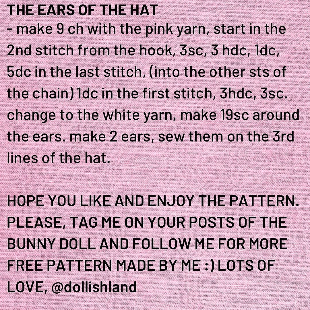 BUNNY DOLL FREE PATTERN PART 2🐰