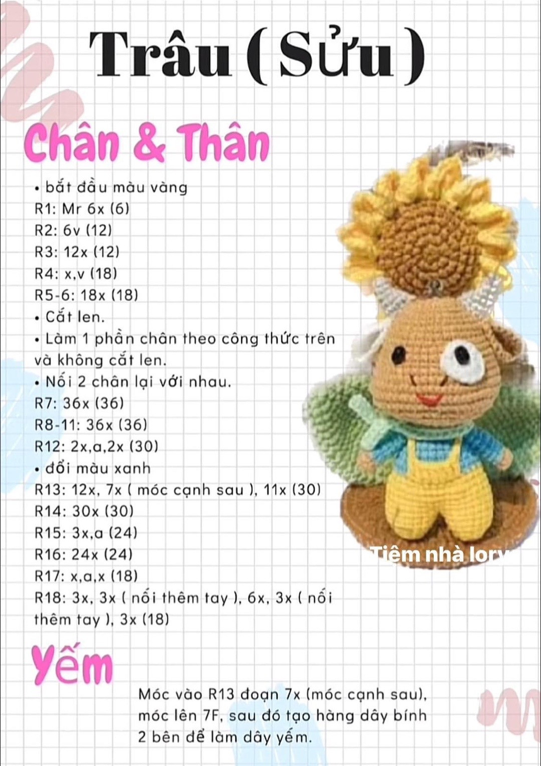 chart móc con trâu (sửu)