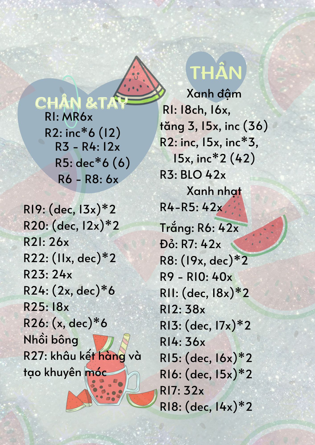 Chart móc khóa dưa hấu đỏ