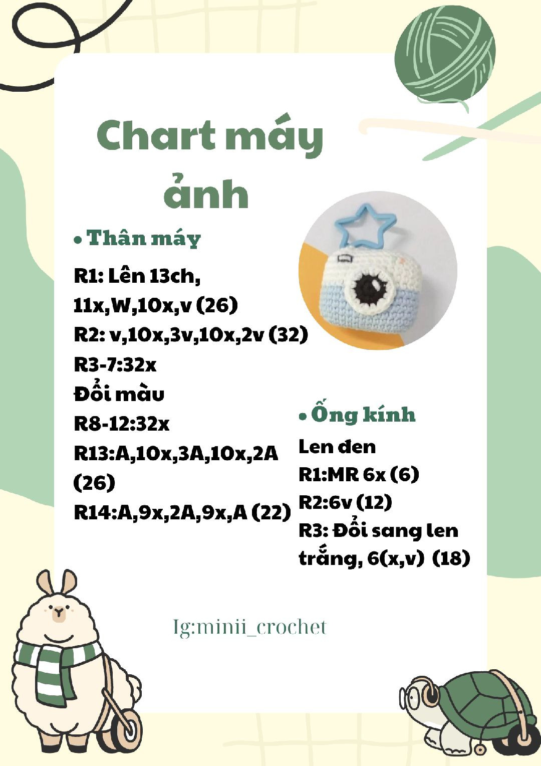 chart móc len máy ảnh