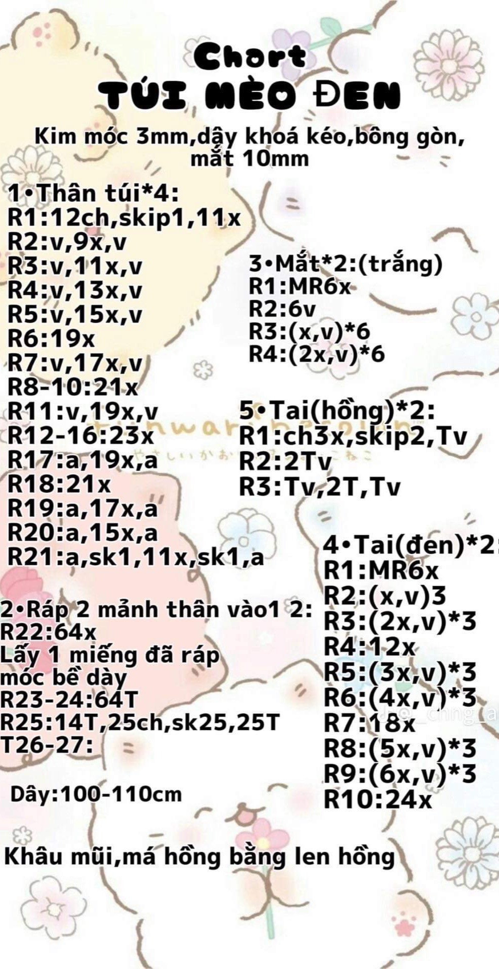 chart túi mèo đen