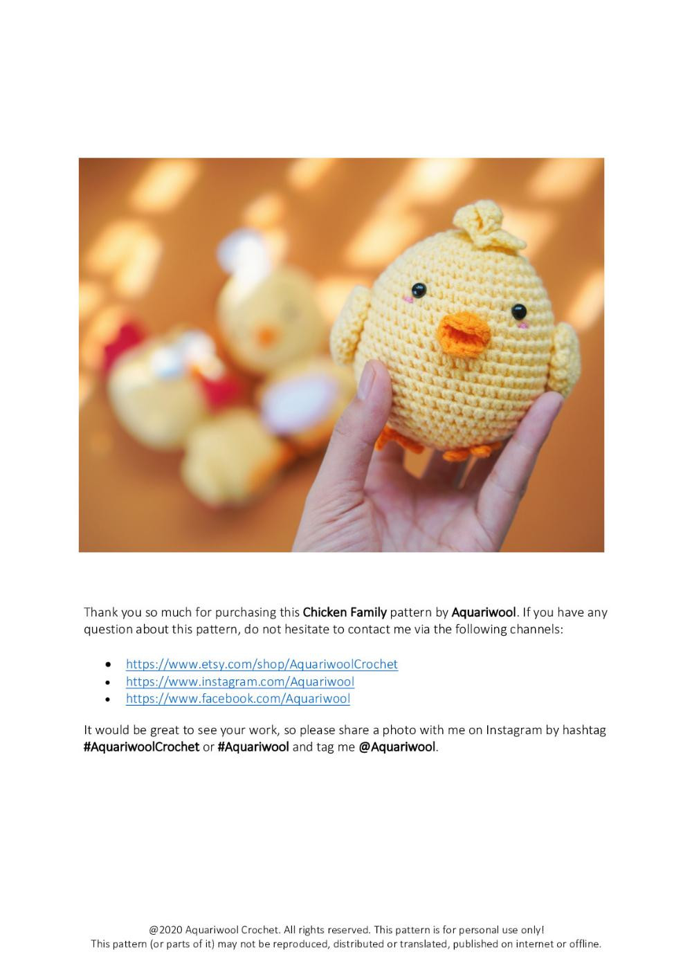 CHICKEN FAMILY crochet pattern