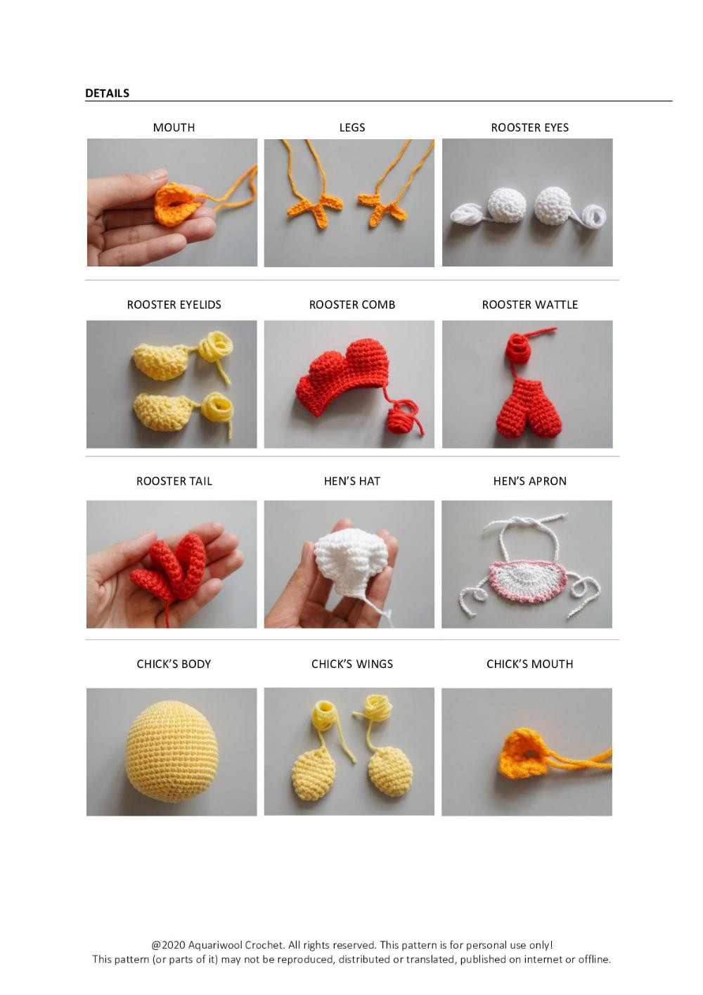 CHICKEN FAMILY crochet pattern