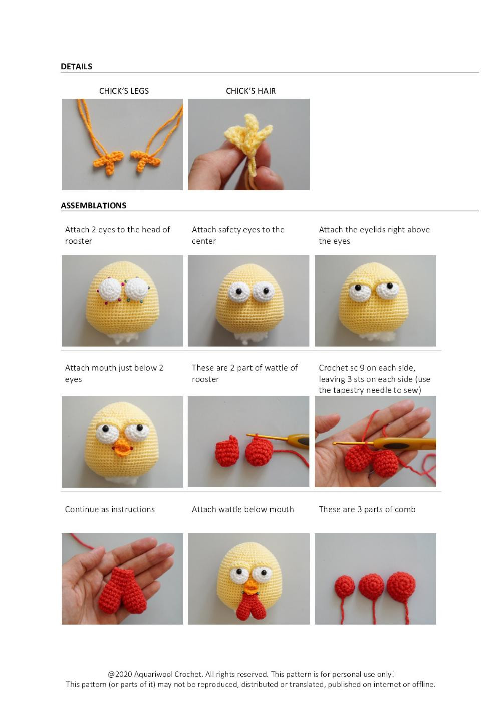 CHICKEN FAMILY crochet pattern