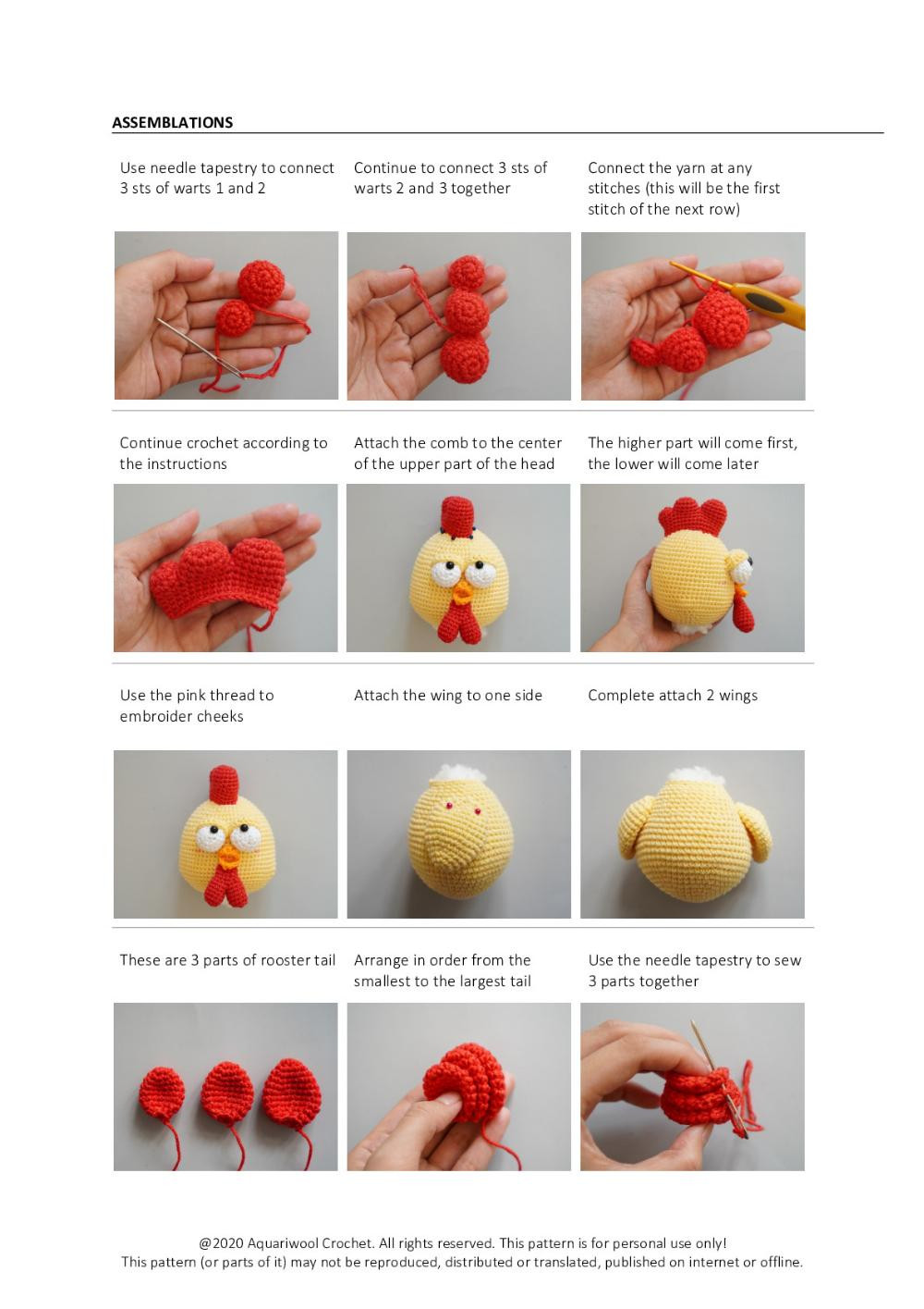 CHICKEN FAMILY crochet pattern