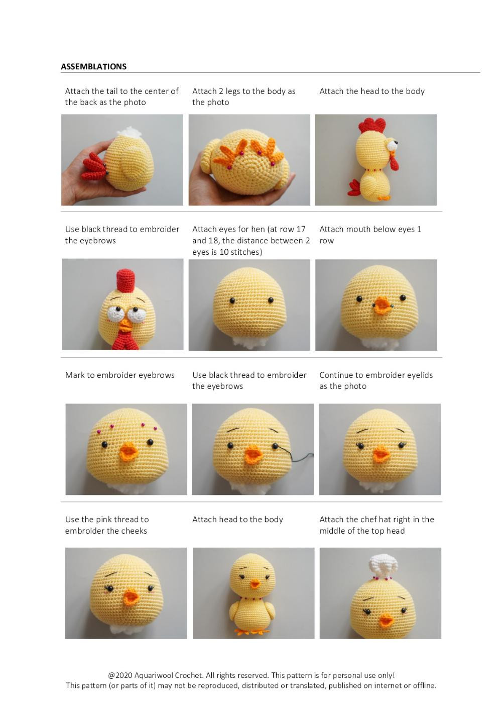 CHICKEN FAMILY crochet pattern