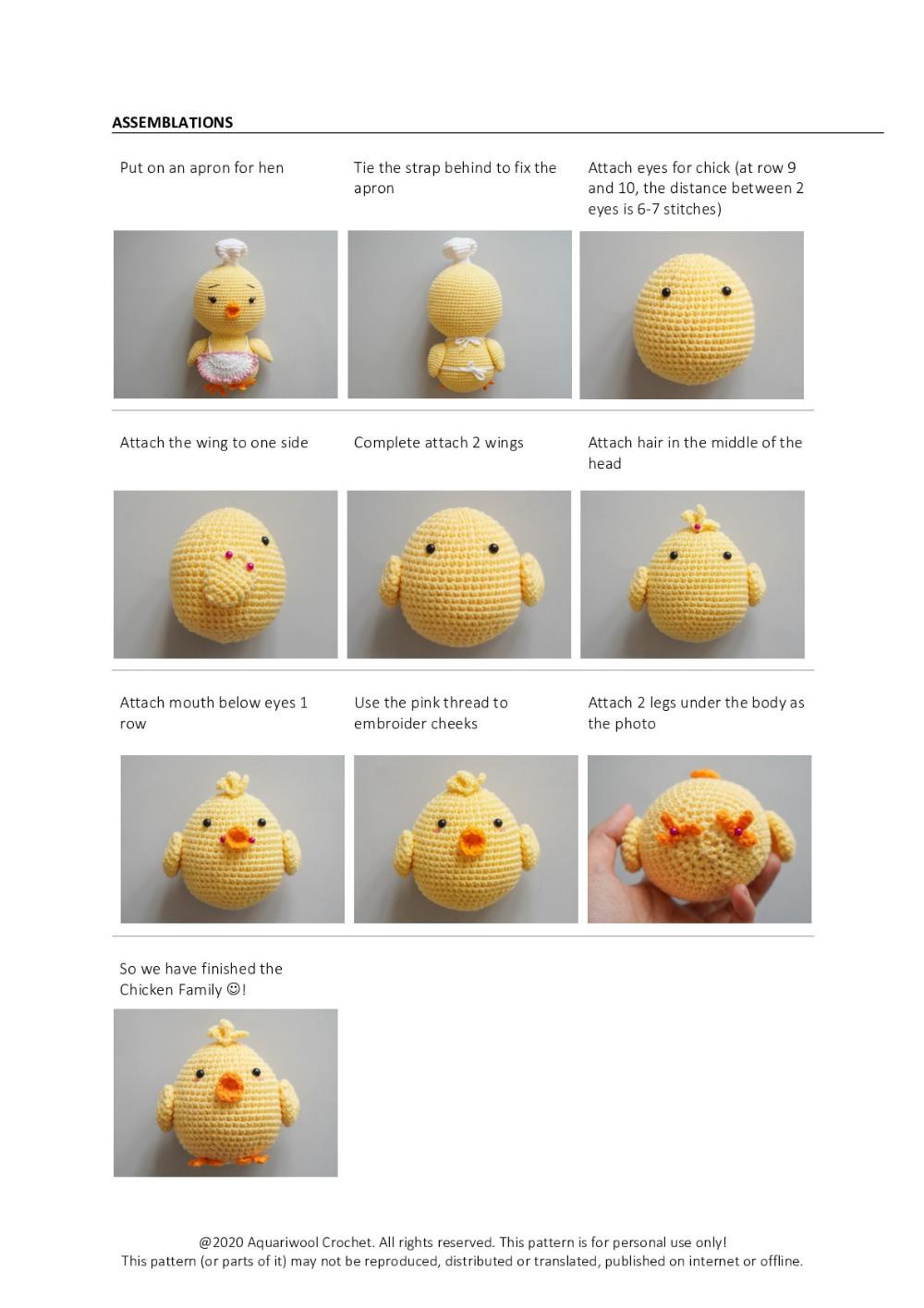 CHICKEN FAMILY crochet pattern