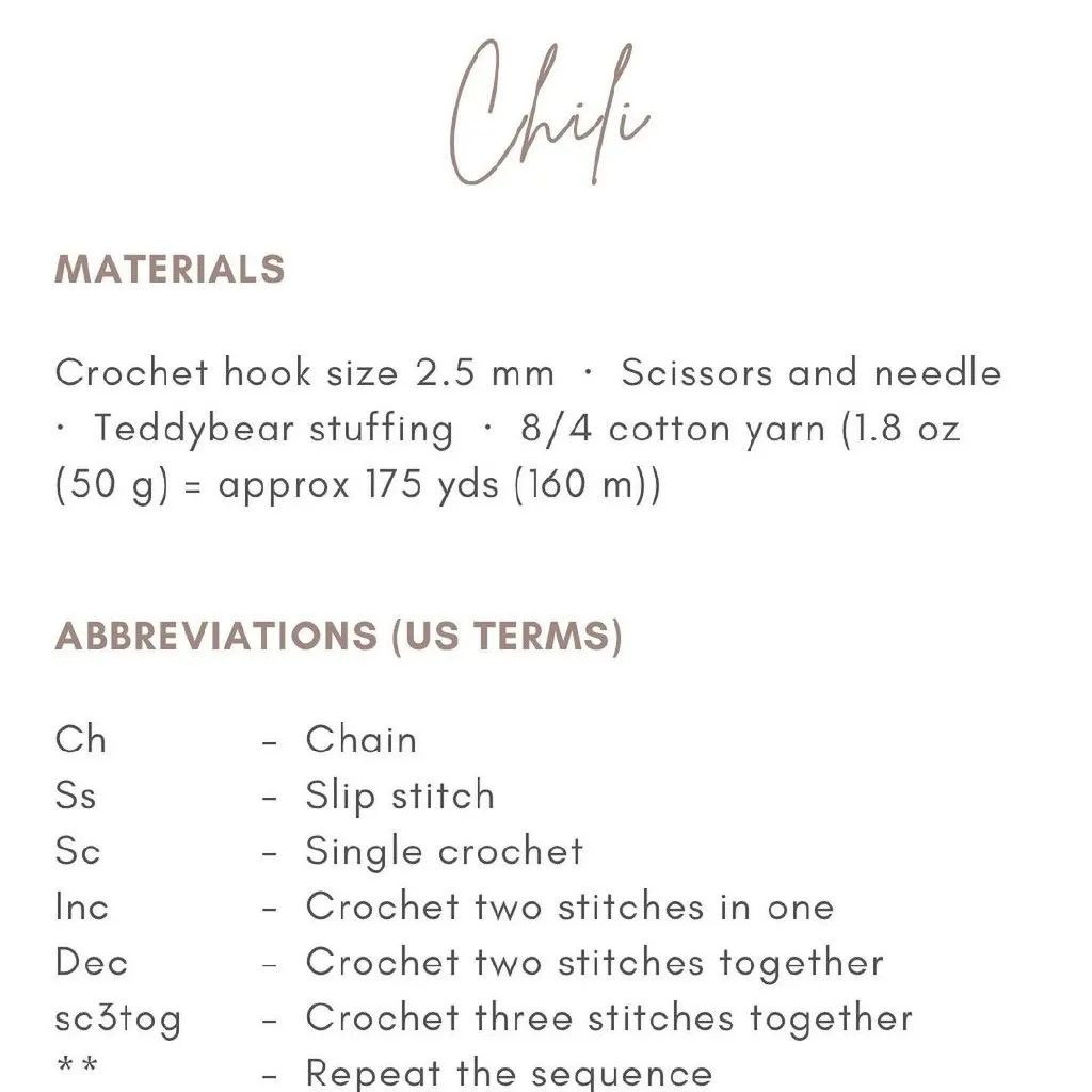 chilli 🌶️Free crochet pattern