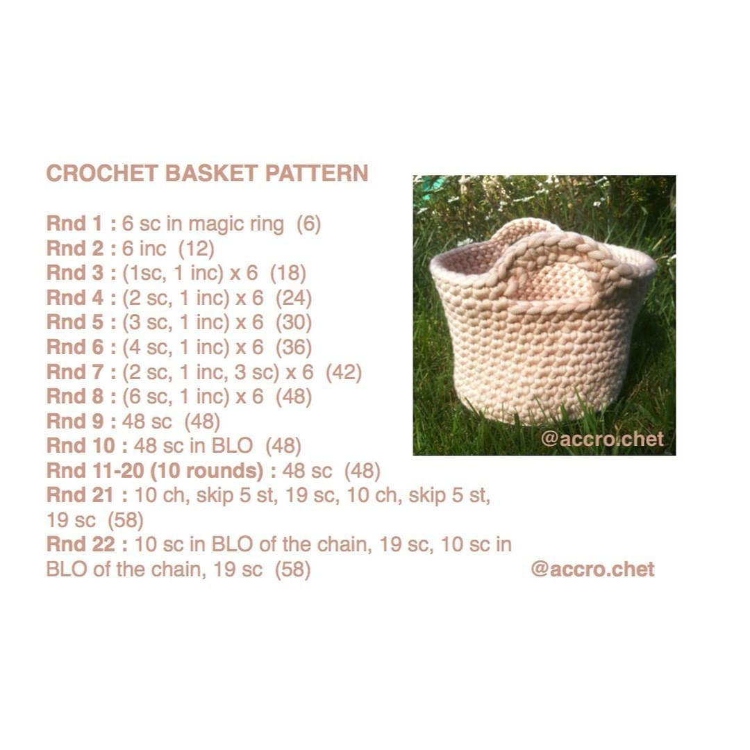 Crochet basket crochet pattern