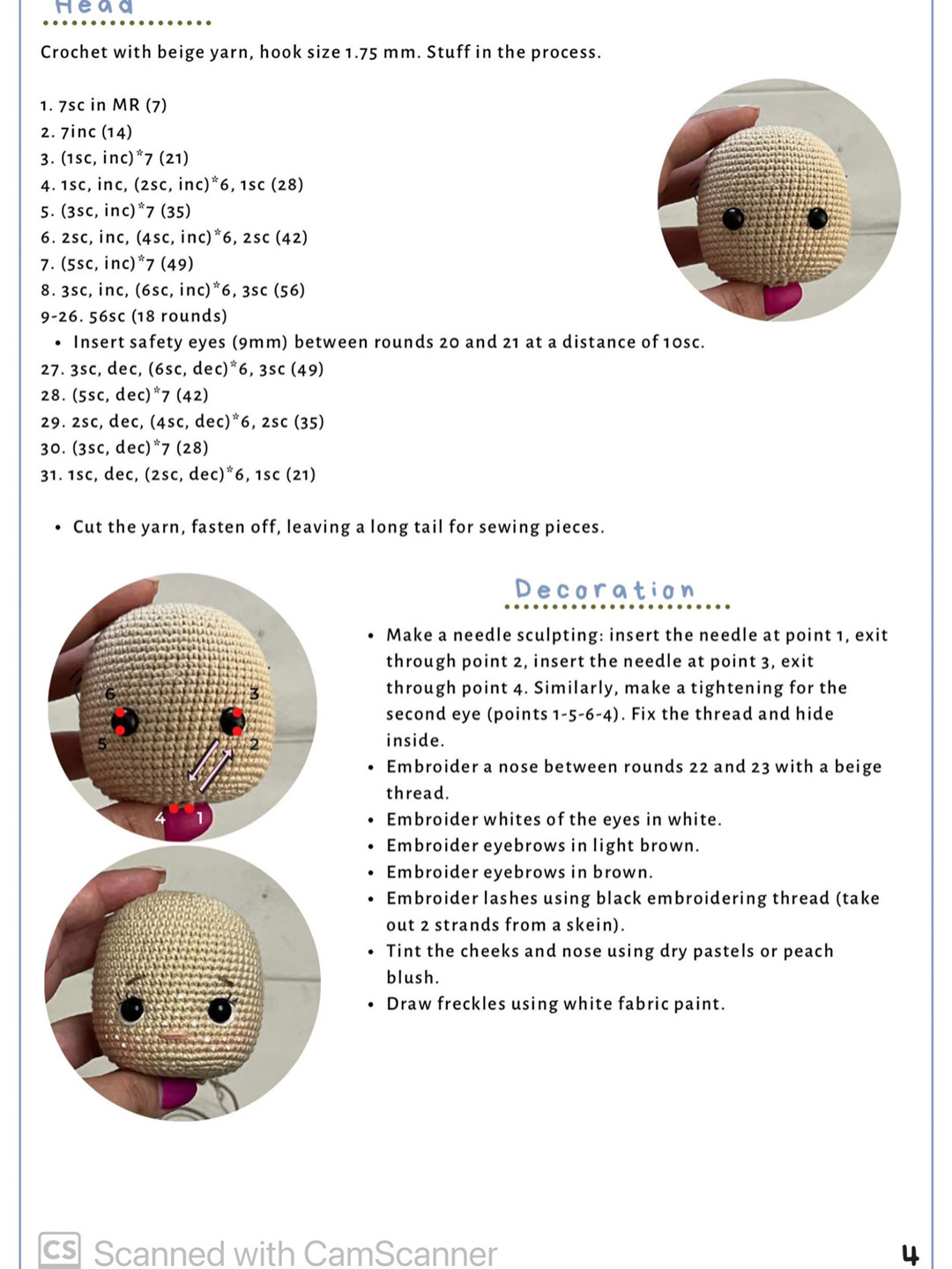 crochet pattern rosie doll