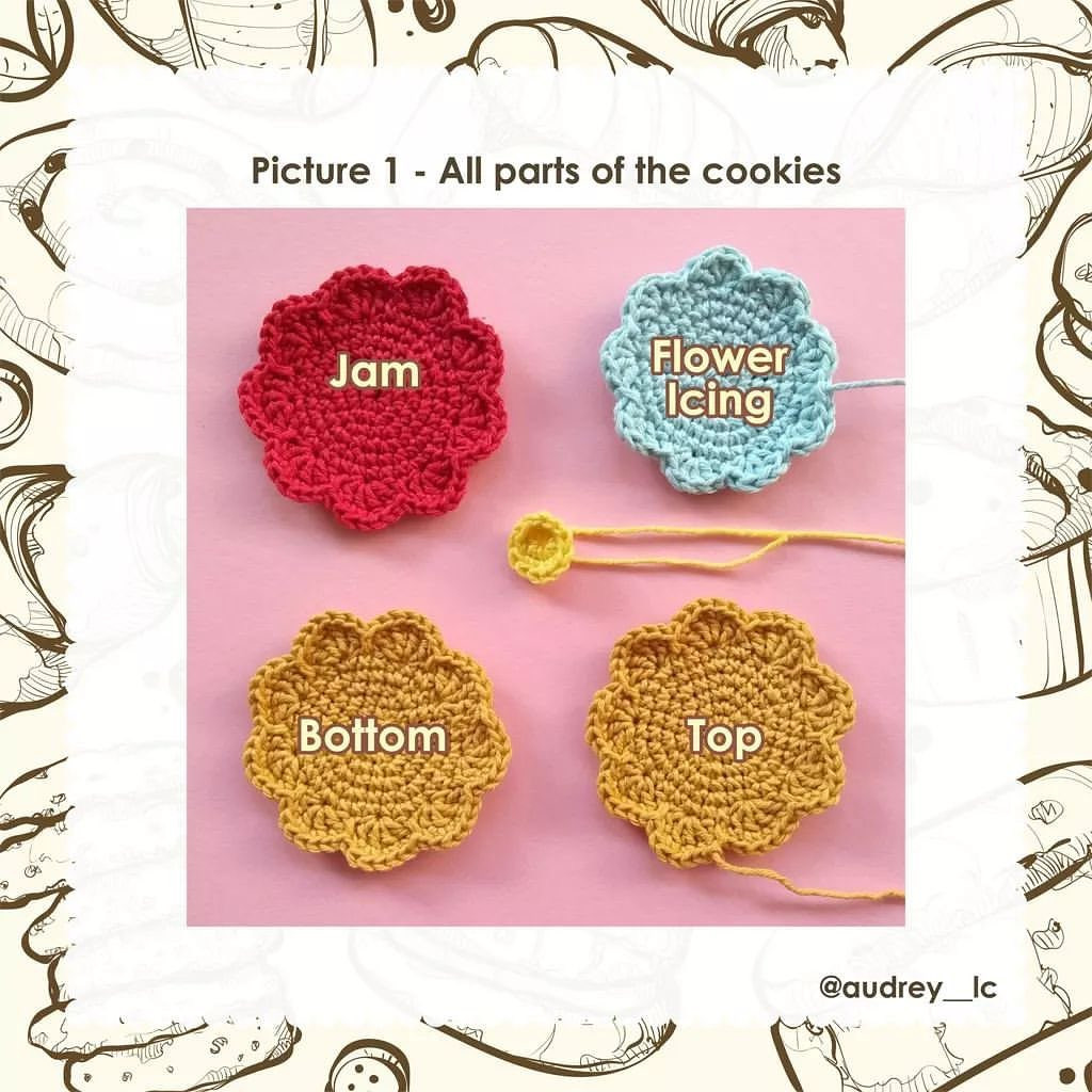 daisy sandwich cookies free crochet pattern