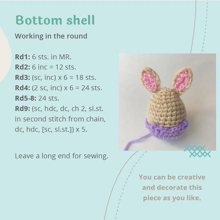 Easter egg bunny crochet pattern