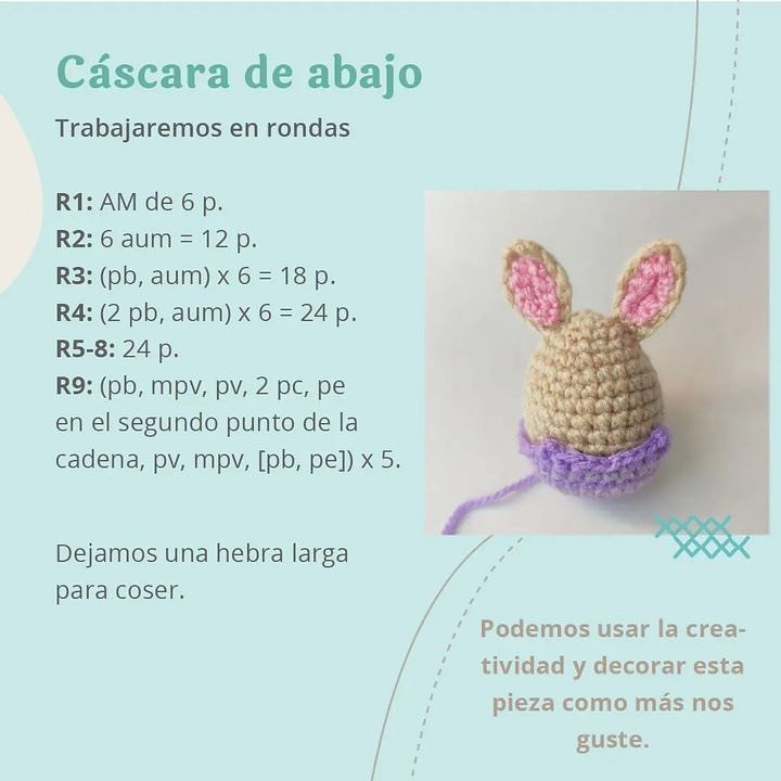 Easter egg bunny crochet pattern