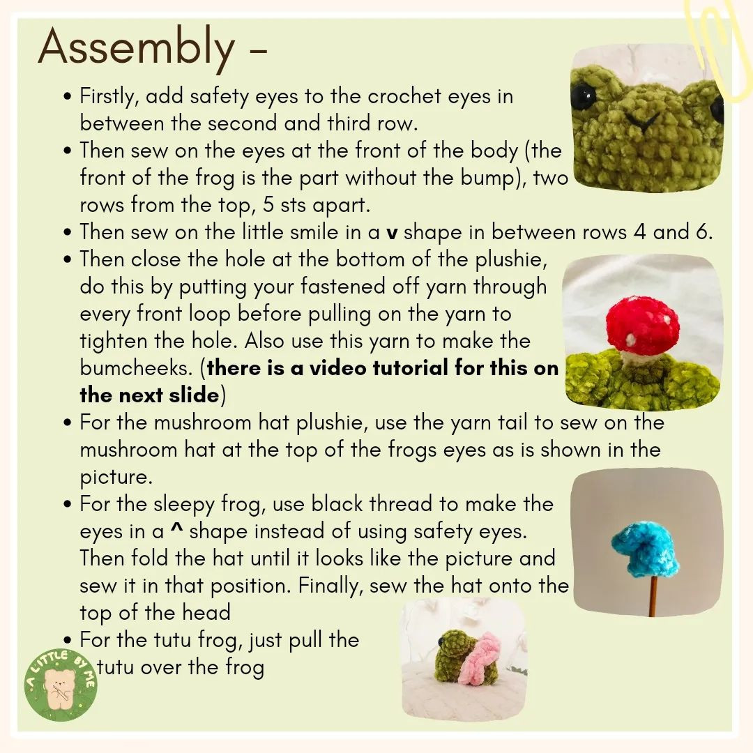 free 8 in 1 pattern frodo (frog) lily (chick)