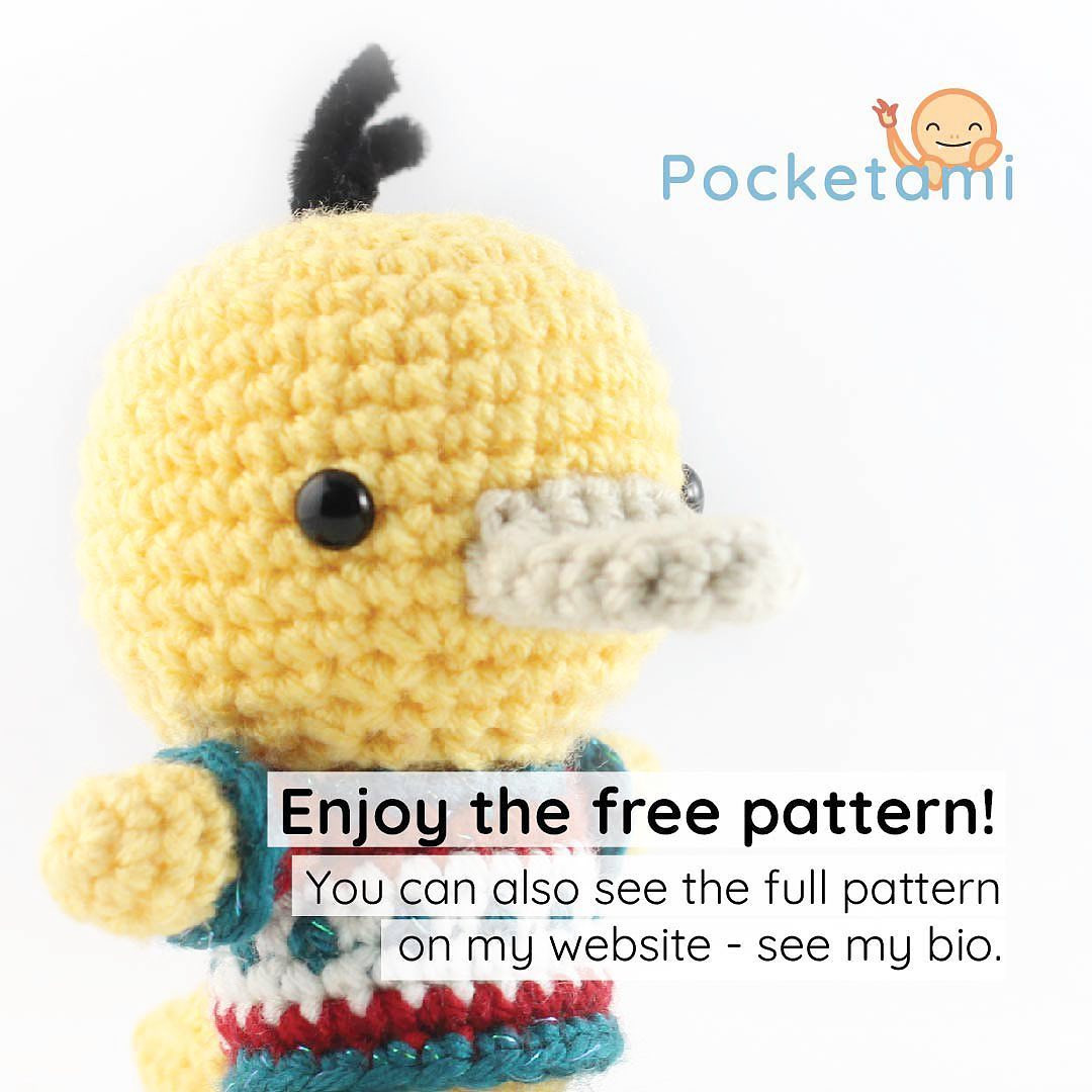 free Christmas psyduck amigurumi! ❄️ 🎄