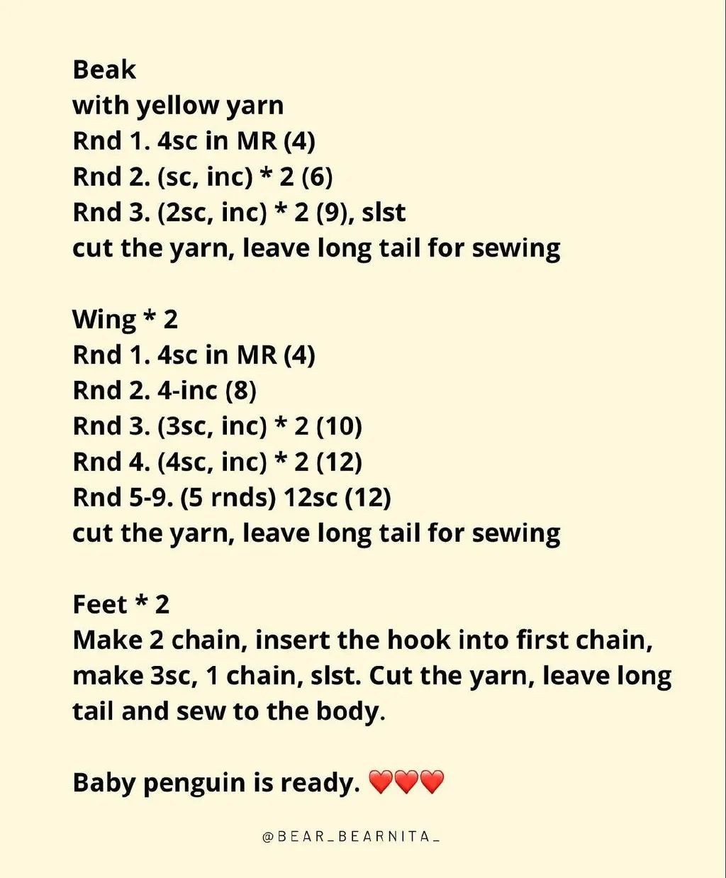 🐧Free crochet pattern penguin