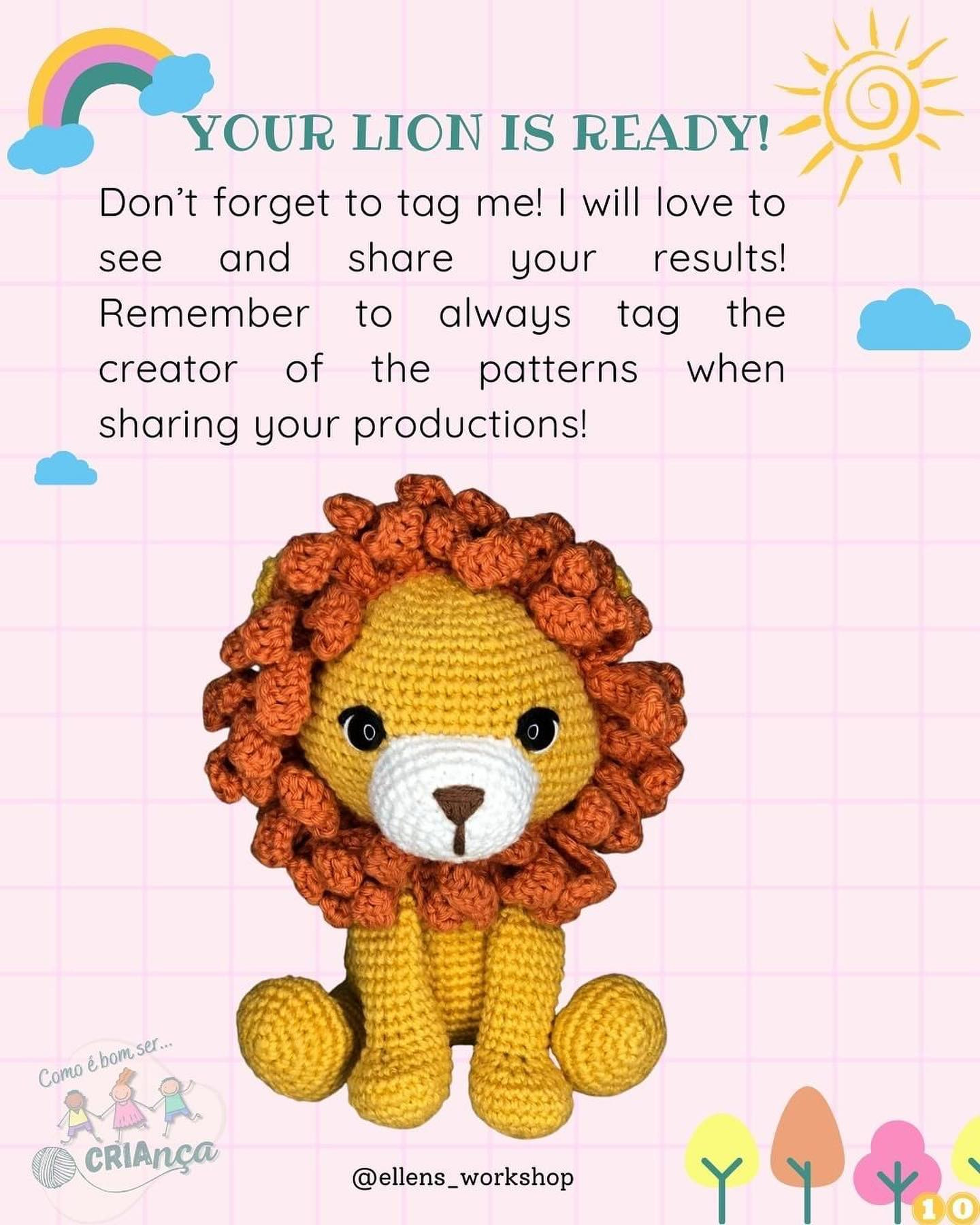 free crochet pattern yellow lion