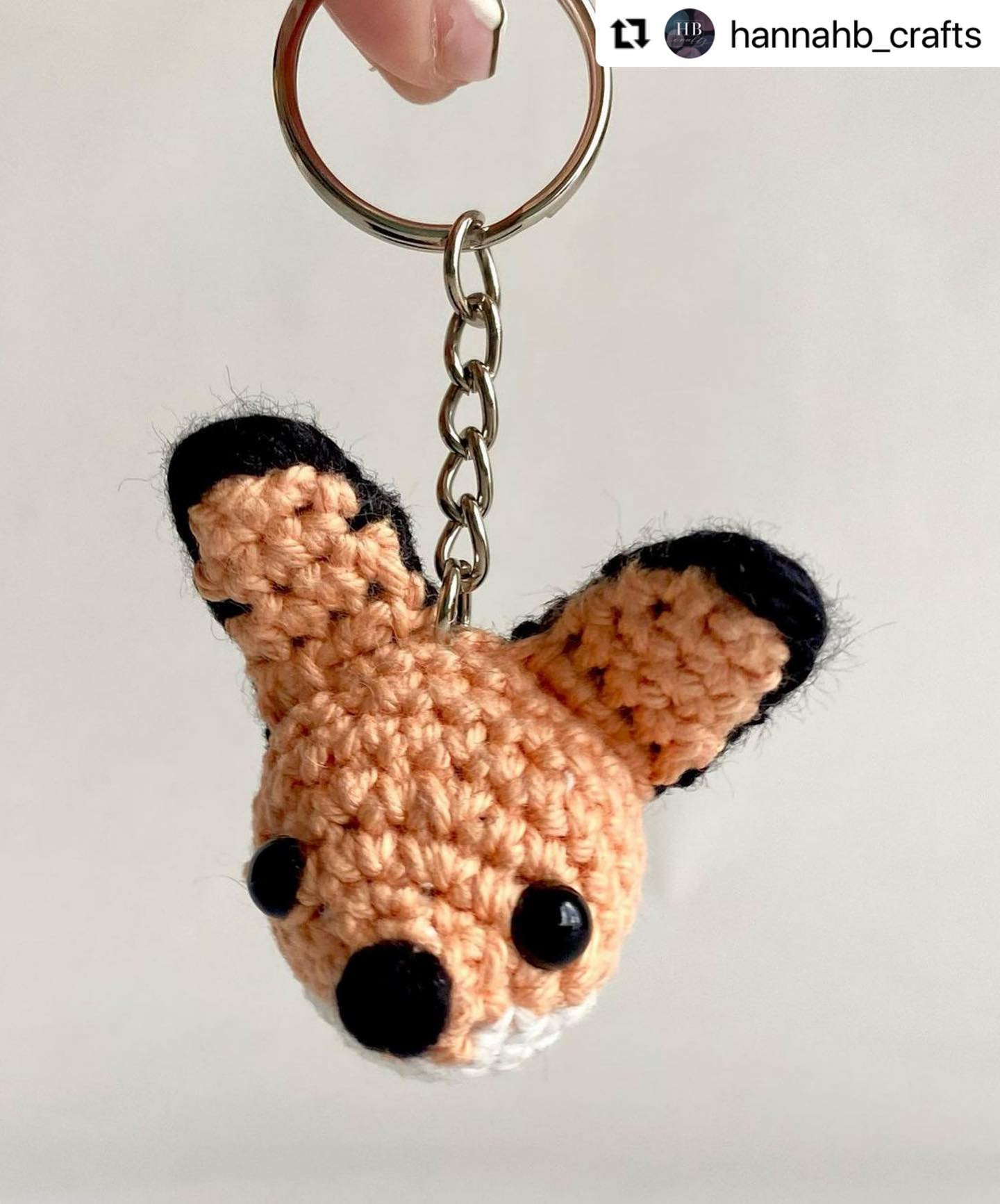 free fox crochet pattern keychain