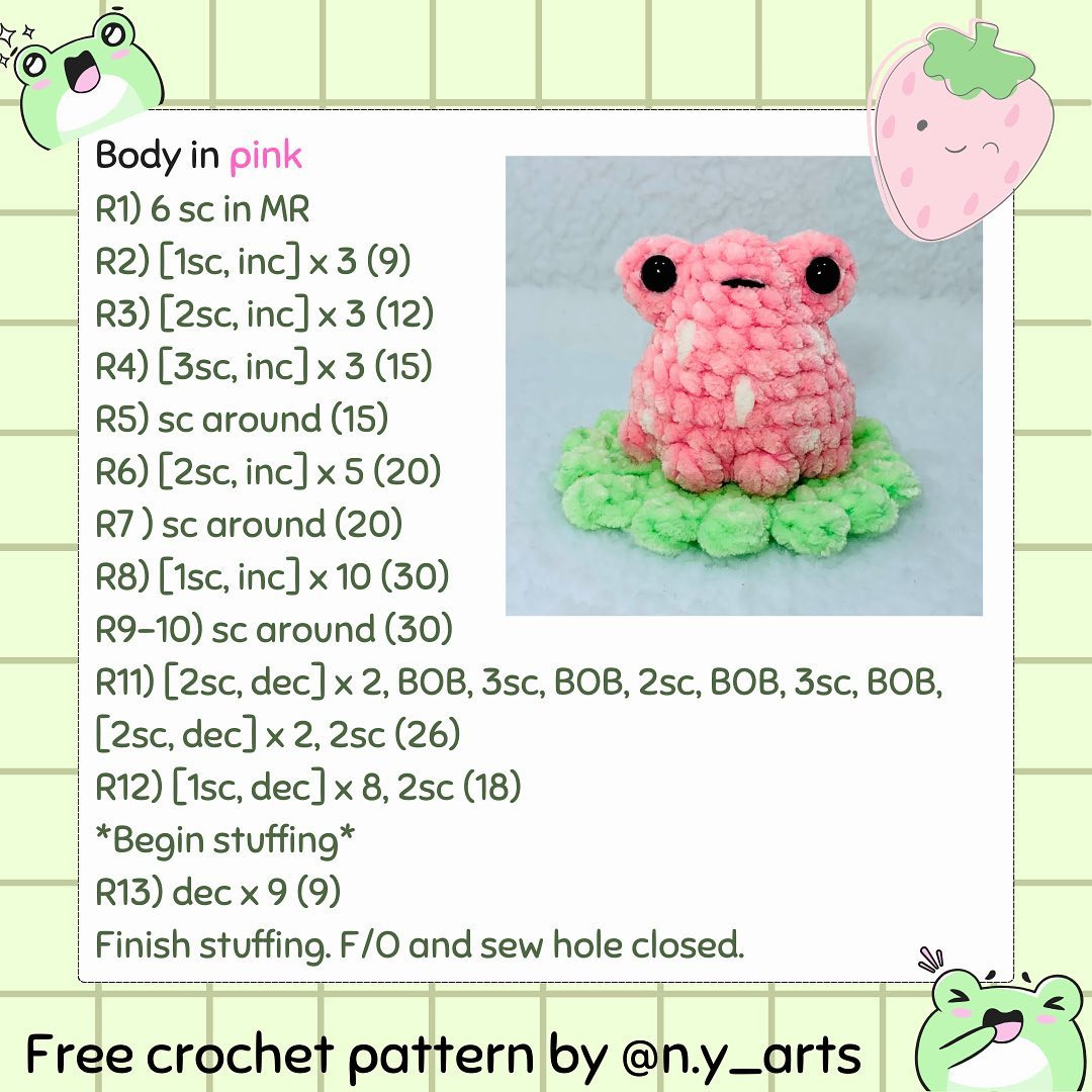 free frogberry pattern