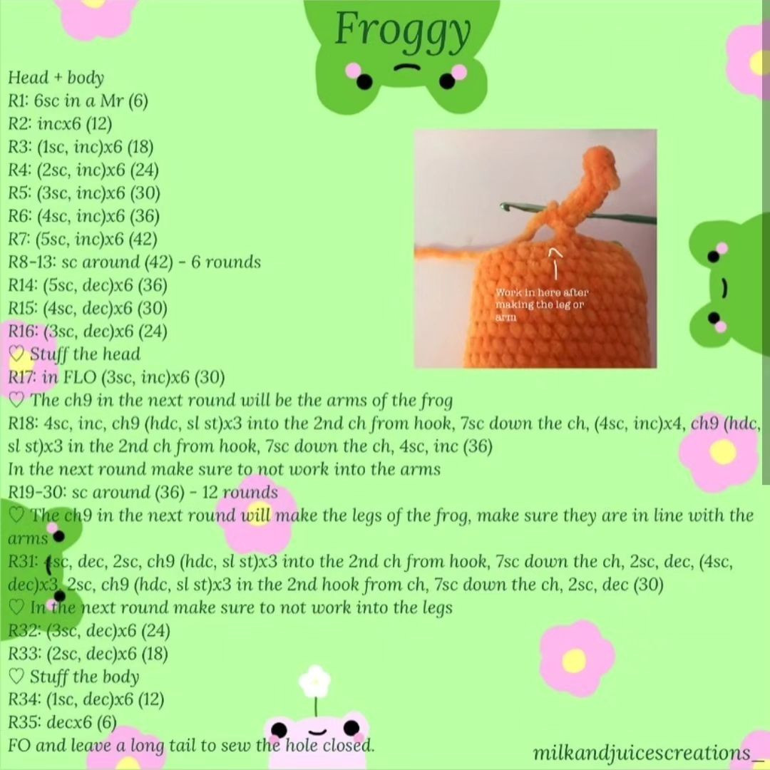 free froggy pattern