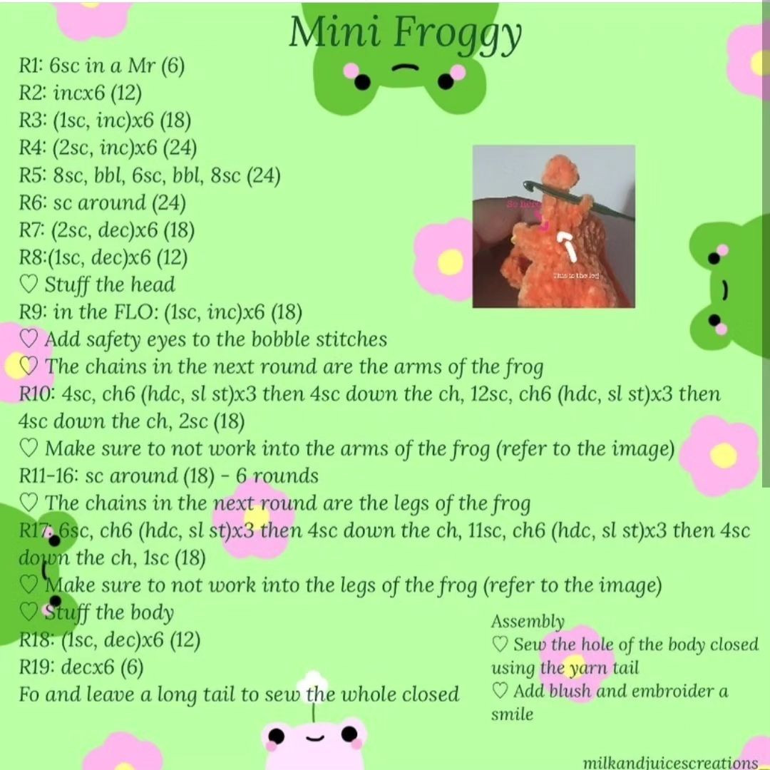 free froggy pattern