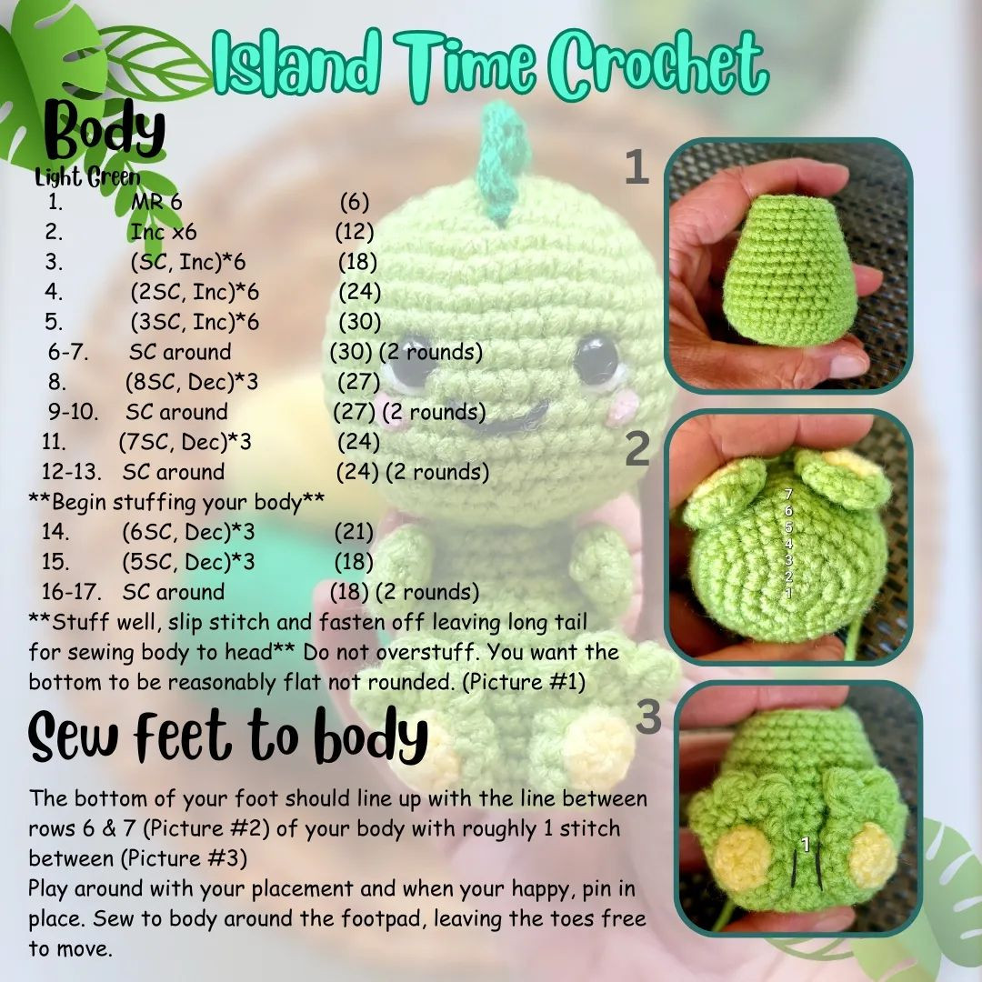 free pattern baby dino