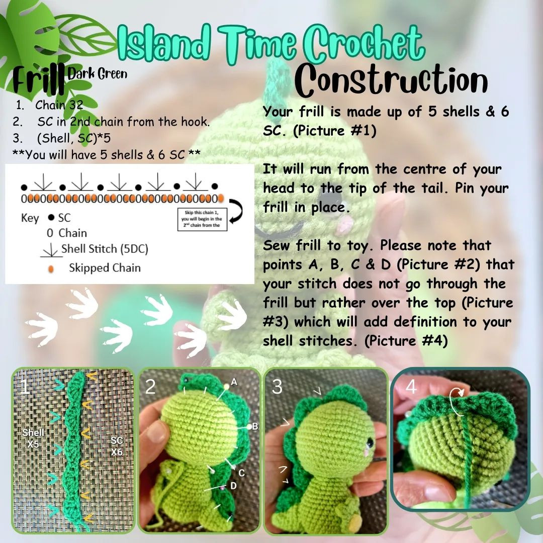 free pattern baby dino