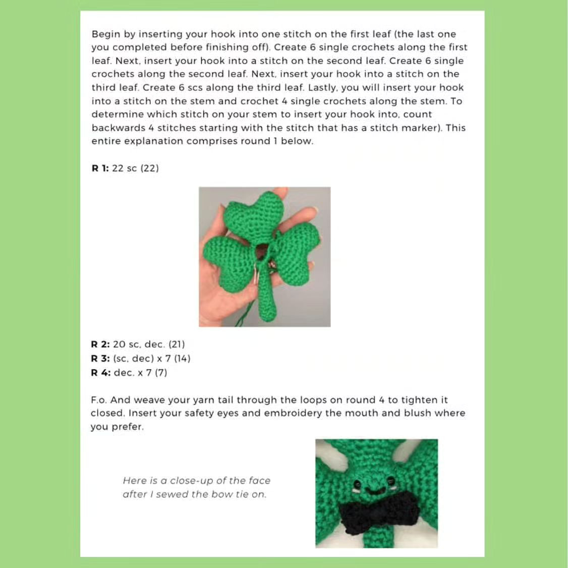 free pattern classy shamrock crochet pattern