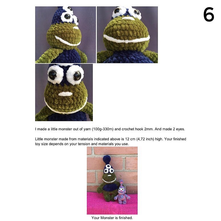 FREE PATTERN. Cute Monster three-eyed monster crochet pattern